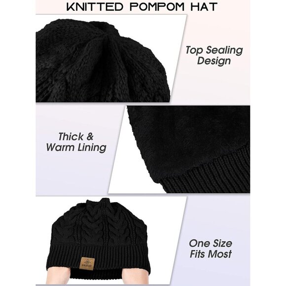 Winter Knit Set Beanie Hat Scarf Gloves Ear Warmer Unisex 4-in-1 main image 5